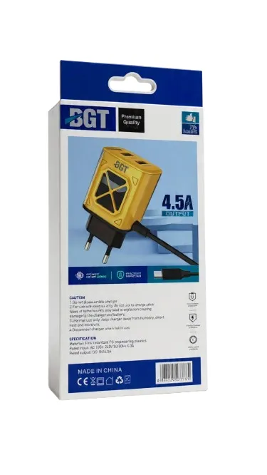 BGT Premium Ultra Charger 4.5A Micro USB Charger