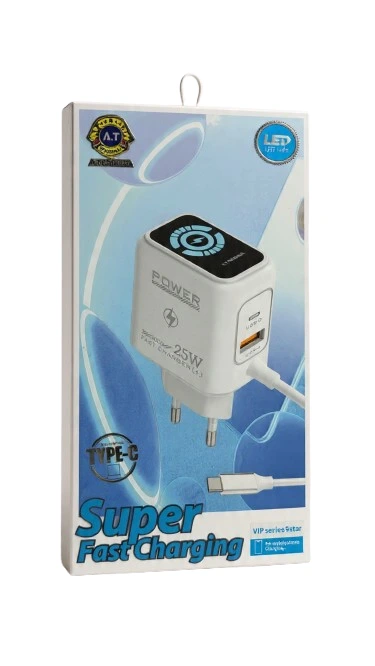 AT 25W Fast Charging Type-C Charger Adapter – Super Fast Power Delivery Charger