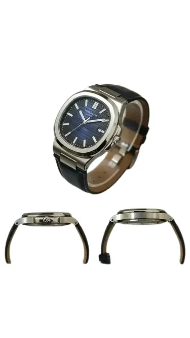 Octagon Prestige Master Copy Watch – Luxury Stainless Steel Dial & Leather Strap